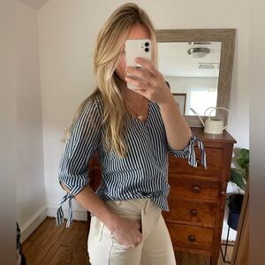 H&M Striped 3/4 length sleeve nautical top